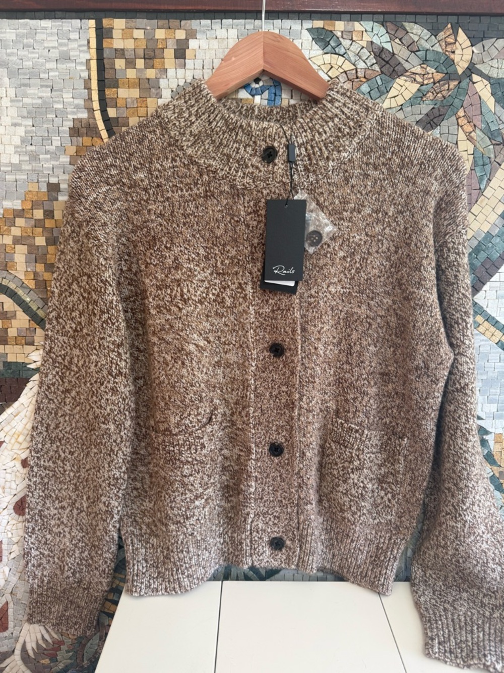 Rails Umber Melange Button-Front Cardigan